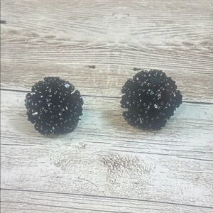 Black Beaded Earrings